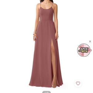 azazie Moira desert rose bridesmaids dress